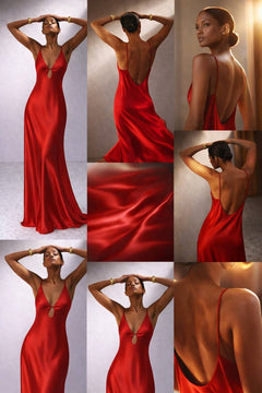 Étoile Silk Evening & Bridal Dress In Red