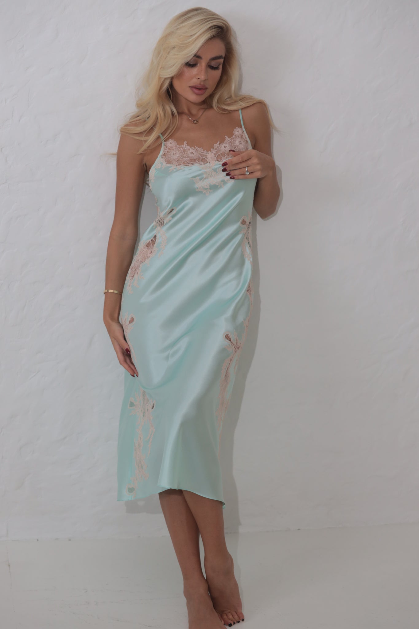 Tiffany midi silk night dress