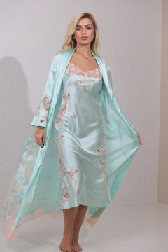 Tiffany long silk robe