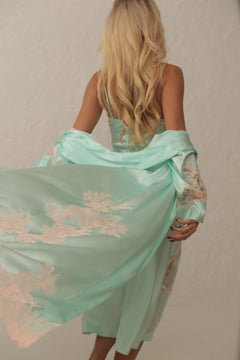 Tiffany long silk robe