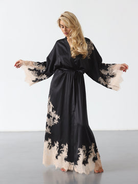 Emma long silk robe