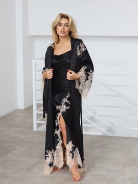 Emma long silk robe