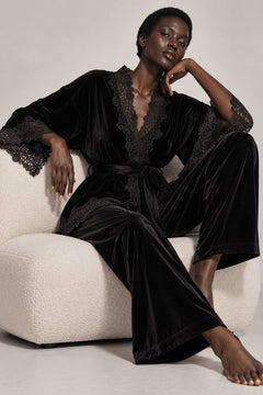 Velor black lounge set  741111