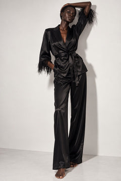 Julie black silk pajamas