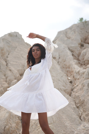 White linen mini dress 147174