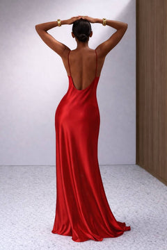 Étoile Silk Evening & Bridal Dress In Red