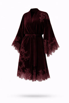 Madeleine burgundy velour robe
