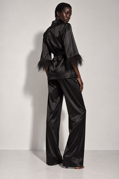 Julie black silk pajamas