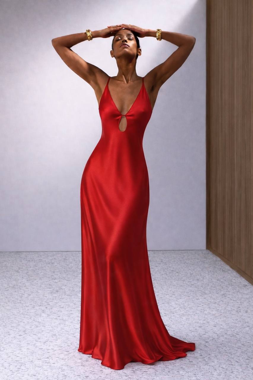 Étoile Silk Evening & Bridal Dress In Red