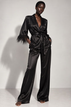 Julie black silk pajamas