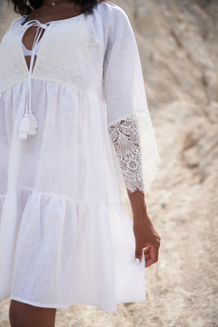 White linen mini dress 147174