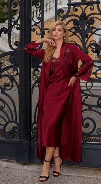 Maddie long silk robe