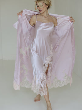 Maddie long silk robe