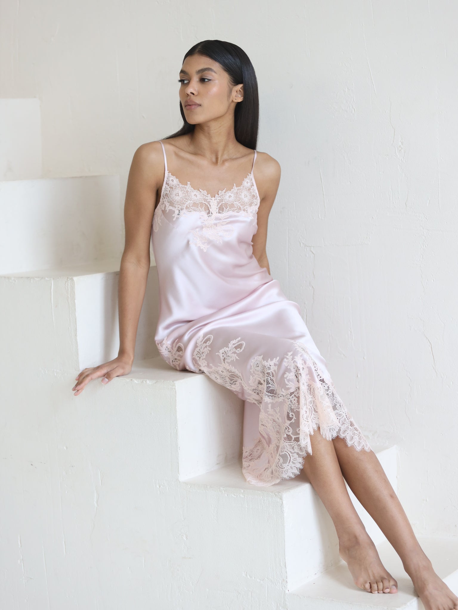 Maddie Silk Midi Nightdress Rose | Luxury Sleepwear by Suavite' Suavite.com Maddie Silk Midi Nightdress Rose | Luxury Sleepwear by Suavite' Suavite.com