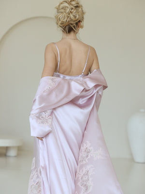 Maddie long silk robe