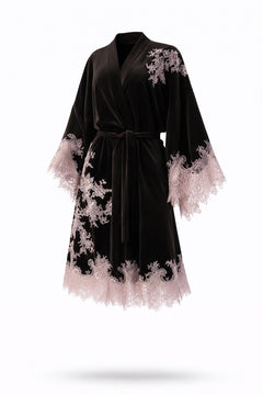 Marseilles brown short velour robe