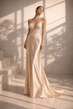 ISABEAU Silk Lace Evening & Bridal Dress