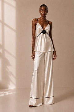 SÉRAPHINE Silk Pajamas in Ivory
