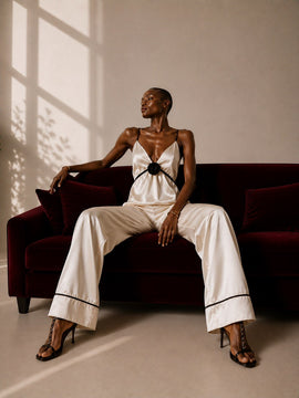 SÉRAPHINE Silk Pajamas in Ivory