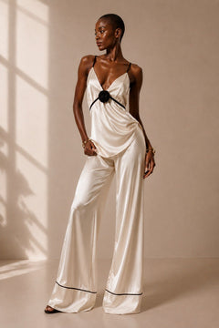 SÉRAPHINE Silk Pajamas in Ivory