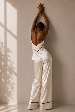 SÉRAPHINE Silk Pajamas in Ivory