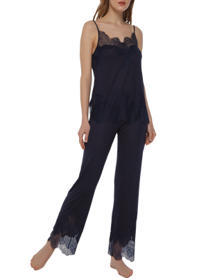 Noelly lace-trimmed micromodal pajamas