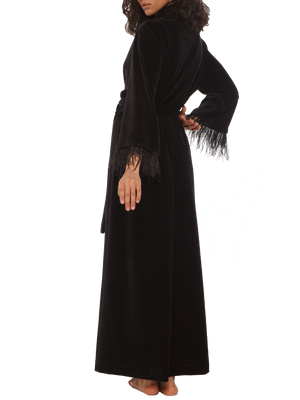 Julie black velor long robe