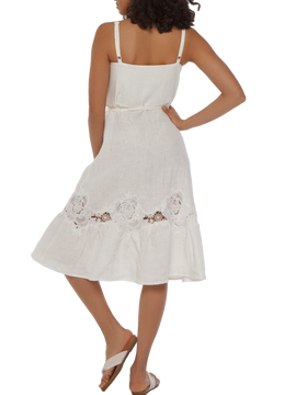 Linen white dress 145172