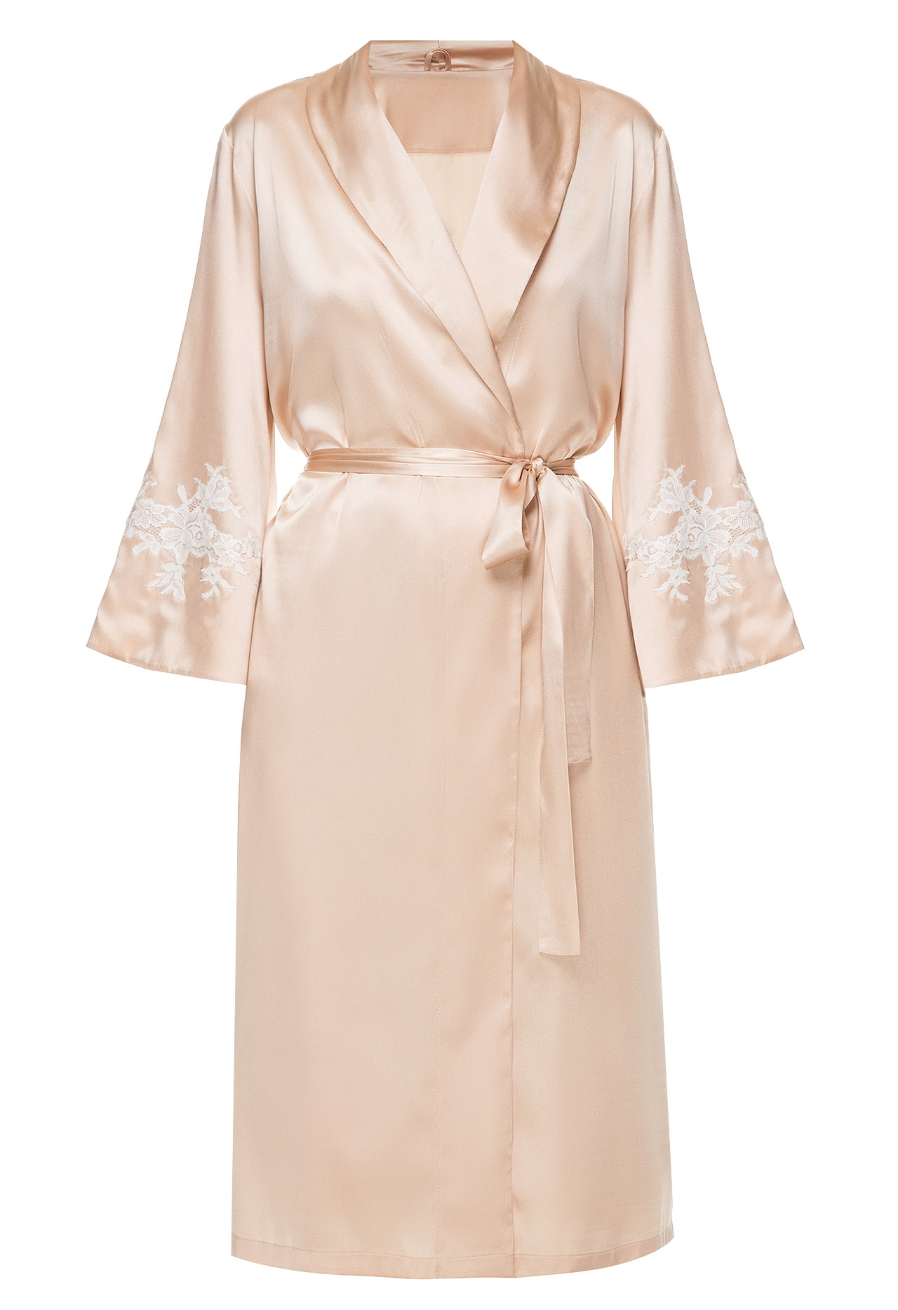 Laurens lace-trimmed silk robe Limited edition