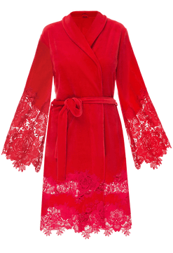 Халат короткий Suavite lace-short-robe-slp101-19-rd-marielle-w