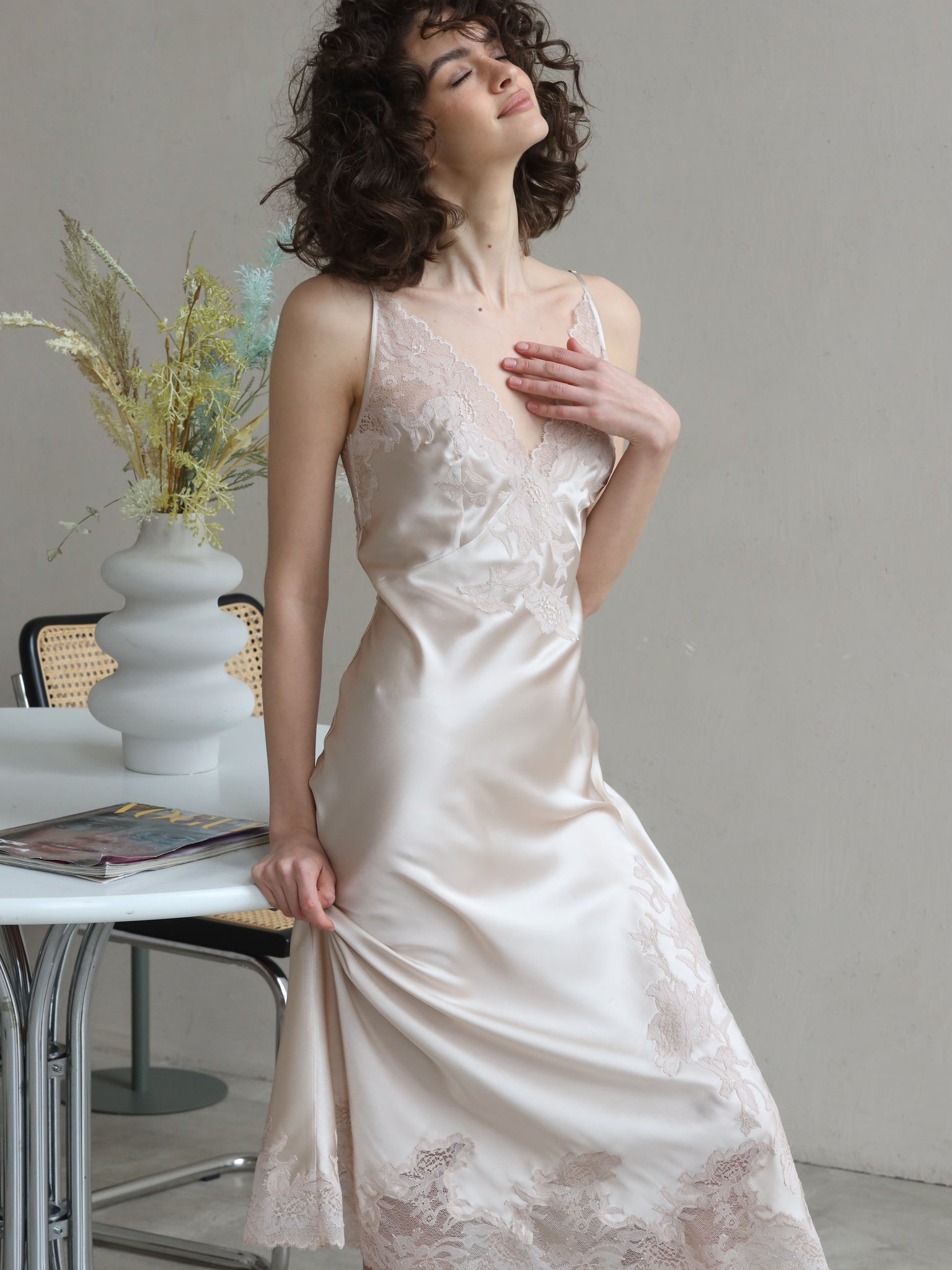 Adriana Silk Midi Nightdress | Luxury Sleepwear by Suavite' Suavite.com Adriana Silk Midi Nightdress | Luxury Sleepwear by Suavite' Suavite.com