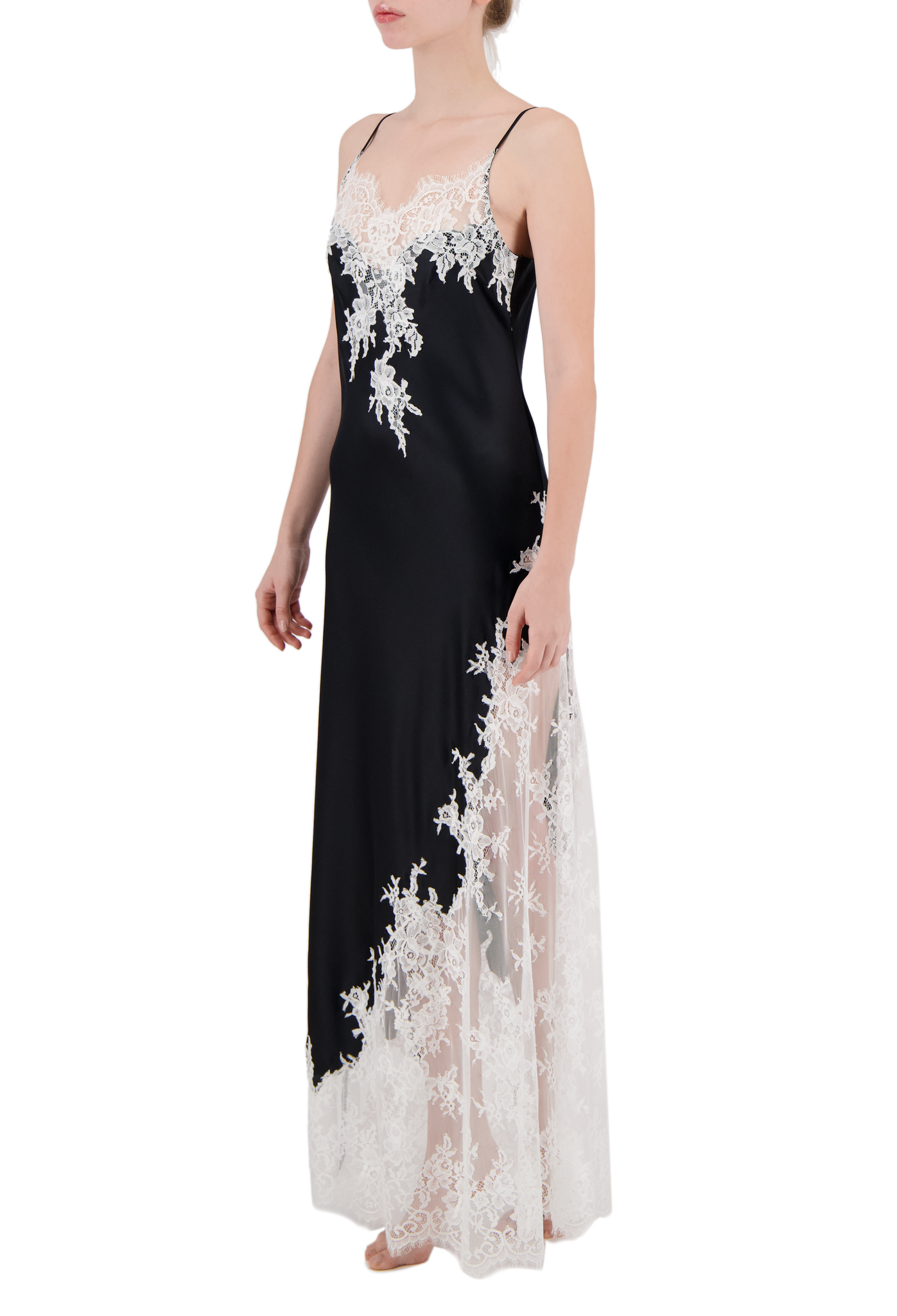 Natali lace-trimmed silk maxi night dress Limited edition