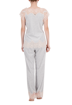 Lusiya lace-trimmed velour pajamas