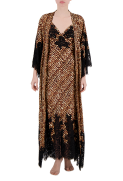 Naomi lace-trimmed silk maxi night dress Limited edition