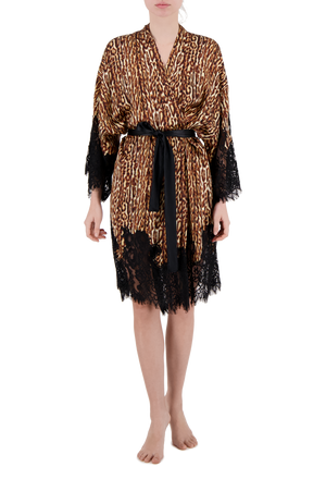 Naomi lace-trimmed silk robe